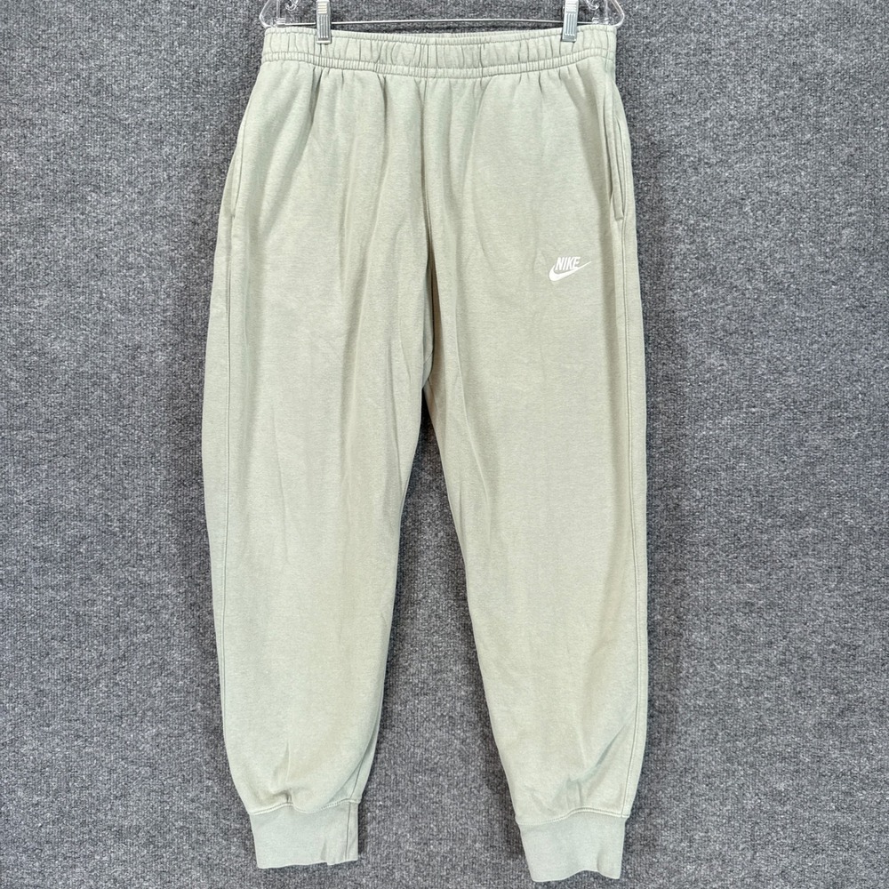Nike Joggers Mens Large Green Club Fleece Sweatpants Athletic Lounge Comfort